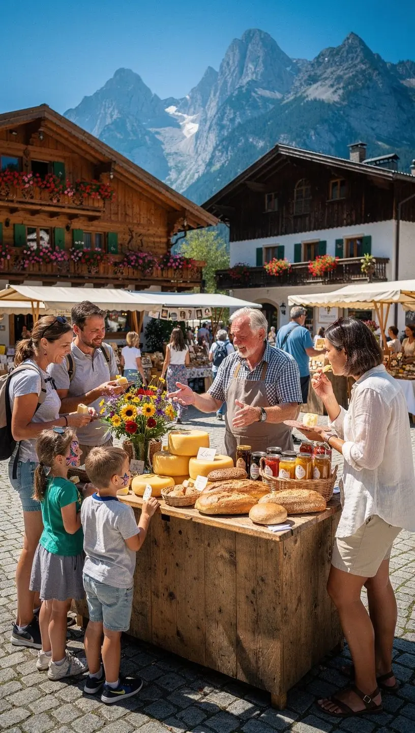 Charmantes kleines Dorf mit gepflasterten Straßen und traditioneller Fachwerkarchitektur, ideal für entspannte Erkundungen zu Fuß.